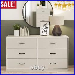 6 Drawer Dresser Wood Bedroom Chest Storage Cabinet Organizer Entryway, Gray US