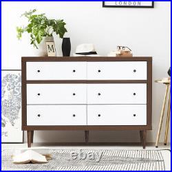 6 Drawer Dresser Wood Chest Storage Display Organizer Freestanding Cabinet Home