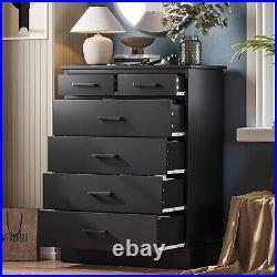 6 Drawer Dresser Wood Chest of Drawers Large Storage Cabinet Tall Dresser