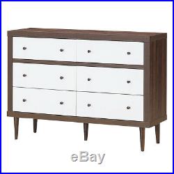 6 Drawer Dresser Wood Chest of Drawers Storage Freestanding Cabinet Organizer