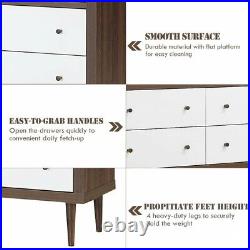 6 Drawer Dresser Wood Chest of Storage Living Room Freestanding Cabinet Organize