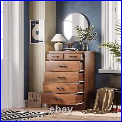 6 Drawer Dresser Wood Storage Tower Clothes Organizer for Bedroom Hallway brown
