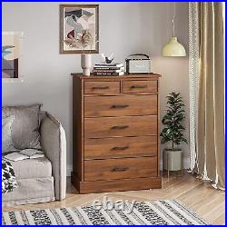 6 Drawer Dresser Wood Storage Tower Clothes Organizer for Bedroom Hallway brown