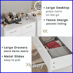 6 Drawer Dresser, Wooden Storage Chest of Drawers Dresser for Bedroom