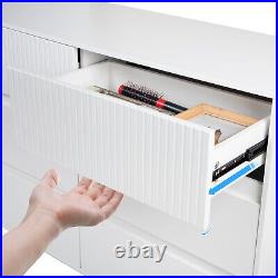 6 Drawer Dresser for Bedroom Chest of Drawers Wood Storage Cabinet Slide Rails
