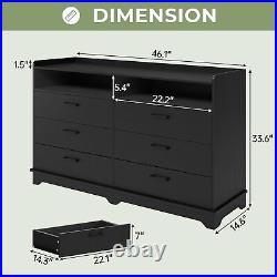6 Drawer Dresser for Bedroom Modern Chest of Drawers Dresser TV Stand WithStorage