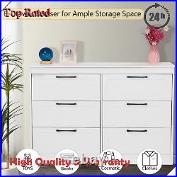 6 Drawer Dresser for Bedroom Wood Free Standing Dressers Chest of Drawers White