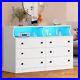 6 Drawer Dresser with LED Lights Chest of Drawers Storage Cabinet for Bedroom