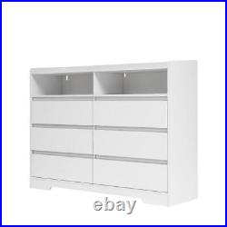 6 Drawer Dresser with LED Lights Chests of Drawers Bedroom Storage Cabinet