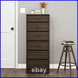 6 Drawer Lingerie Bureau Tall Dresser Chest Narrow Space Saver Furniture Storage