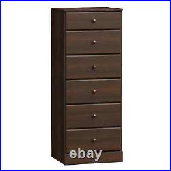 6 Drawer Lingerie Bureau Tall Dresser Chest Narrow Space Saver Furniture Storage