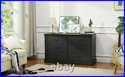 6 Drawer Solid Wood Dresser Chest Large Storage Cabinet for Bedroom, Living Room