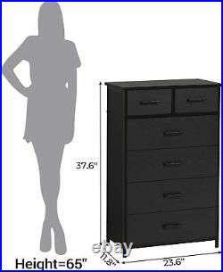 6 Drawer Wood chest Dresser Industrial Storage Tower Clothes Dresser Organizer