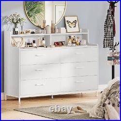 6 Drawers Double Dresser white Storage Tower Organizer Chest of Drawer Bedroom
