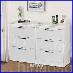 6 Drawers Dresser Chest of Drawers Modern Wood Storage Organizer for Bedroom