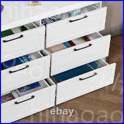 6 Drawers Dresser Chest of Drawers Modern Wood Storage Organizer for Bedroom