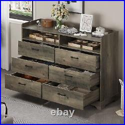 6 Drawers Dresser, Modern Storage Dressers & Chests of Drawers and Open Cubby