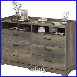 6 Drawers Dresser, Modern Storage Dressers & Chests of Drawers and Open Cubby
