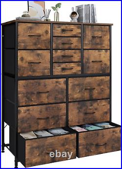 6-Drawers LED Dresser Bedside Wood Storage Dressers Chests of Drawers Organizer