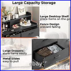 6 Drawers Wood Chest of Drawers Black Dresser for Bedroom, Living Room, Entryway