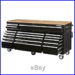 72 in. 18 Drawer Storage Mobile Wood Top Tool Chest Cabinet Workbench