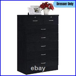 7-Drawer Chest Dresser Modern Contemporary Style Clothes Storage Furniture Black