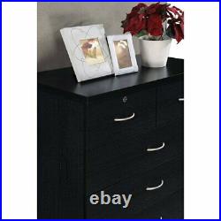 7-Drawer Chest Dresser Modern Elegant Bedroom Clothes Storage Organizer Black