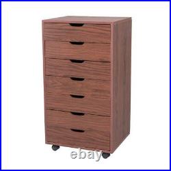 7-Drawer Chest, MDF Storage Dresser Cabinet with Wheels