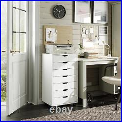 7-Drawer Chest Wood Storage Dresser Cabinet With Wheels Cabinet Organizer Entryway