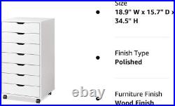 7-Drawer Chest Wood Storage Dresser Cabinet With Wheels Cabinet Organizer Entryway