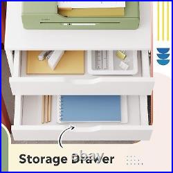 7-Drawer Chest Wood Storage Dresser Cabinet with Wheels Organizer Tower Furniture