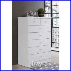 7 Drawer Chest with Locks on 2 Top Drawers in White Wood NEW US SELLER