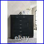 7 Drawer Dresser Bedroom Chest Cabinet Organizer Clothes Storage Furniture Black