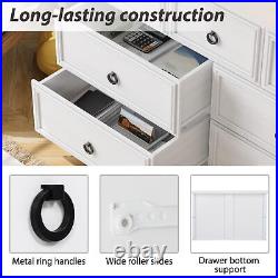 7 Drawer Dresser Nightstand Wood Tall Chest Storage Cabinet Shelf for Bedroom