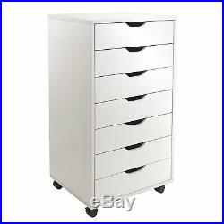 7-Drawer Dresser Organizer Cabinet Accent Chest File Craft Storage Wooden White