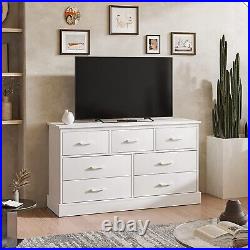 7 Drawer Dresser Wood Nightstand Storage Cabinet Chest of Drawers for Bedroom