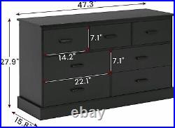 7 Drawer Dresser with Sturdy Base Large Capacity Storage Cabinet, Chest of Drawers