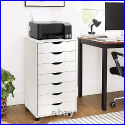 7 Drawer Tall Storage Chest Narrow Cabinet Office Furniture Crafts Cart Dresser