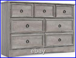 7 Drawers Dresser Double Wood Storage Dressers Chests of Drawers for Bedroom