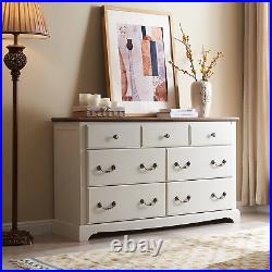 7 Drawers Dresser Storage Organizer Chests for Bedroom, Wood Rustic Tall Storage