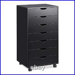 7drawer Chest Wood Dresser Organizer With Removable Wheels Storage Cabinet For B