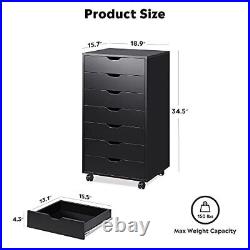 7drawer Chest Wood Dresser Organizer With Removable Wheels Storage Cabinet For B