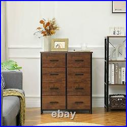 8 Drawer Chest Dresser Shelf Cabinet Storage for Home Bedroom Furniture (Walnut)