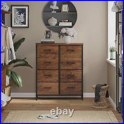 8 Drawer Chest Dresser Shelf Cabinet Storage for Home Bedroom Furniture (Walnut)