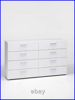 8 Drawer Double Dresser Bedroom Furniture Modern Organizer Storage Chests White