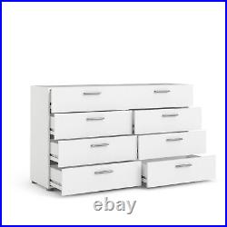8 Drawer Double Dresser Bedroom Furniture Modern Organizer Storage Chests White
