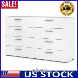 8 Drawer Dresser Chest Storage Bedroom Organizer Cabinet Tower Closet Wood White
