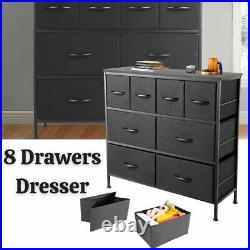 8-Drawer Dresser / Fabric Storage Tower/ Tall Chest Organizer Easy Pull hu15