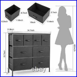 8-Drawer Dresser / Fabric Storage Tower/ Tall Chest Organizer Easy Pull hu15
