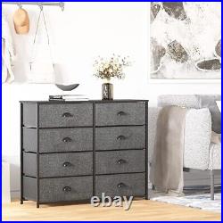 8 Drawer Dresser Wide 40'' Long, Storage Chest of Drawer for 42'' TV Stand